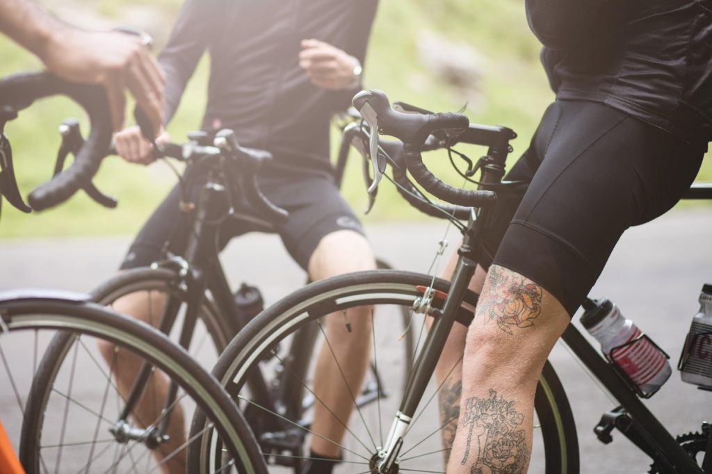 Tattooed cyclist