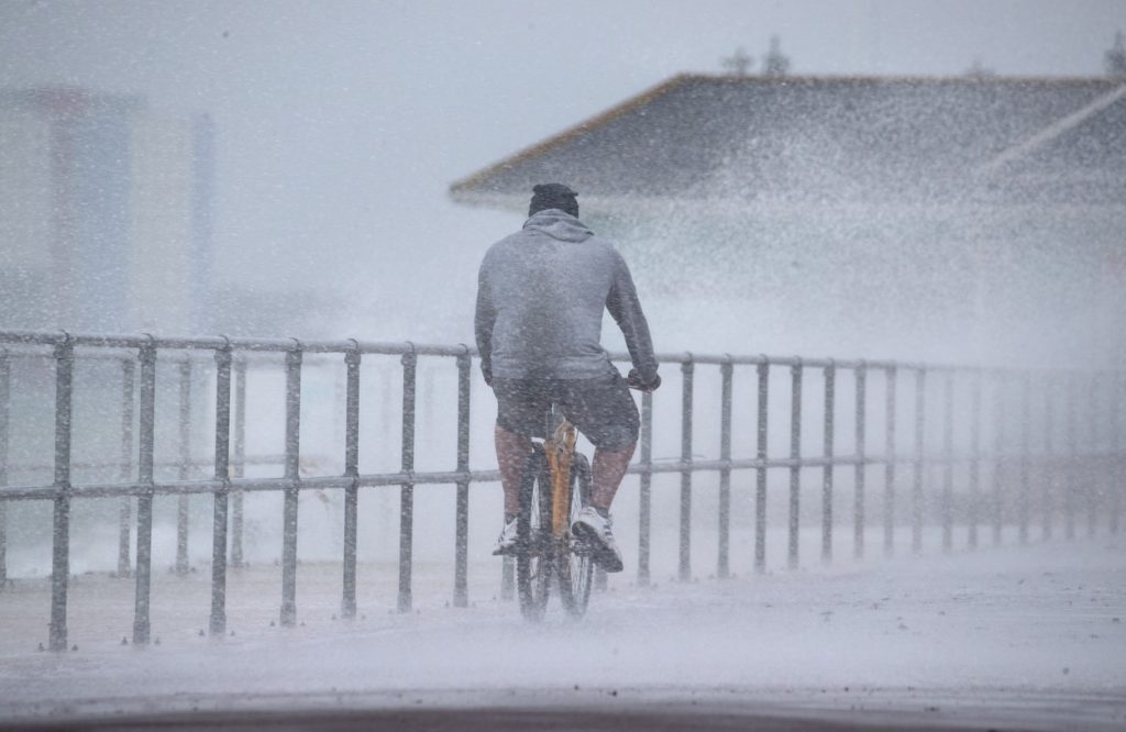 Cycling in rain