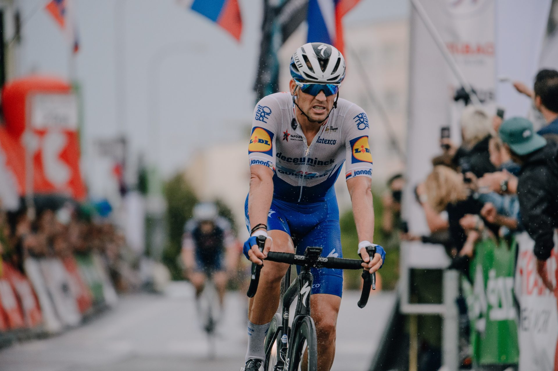 Zklamaný Zdeněk Štybar, cyklistika Deceuninck Quick Step, v cíli národního šampionátu v Mladé Boleslavi. Foto: Jan Brychta