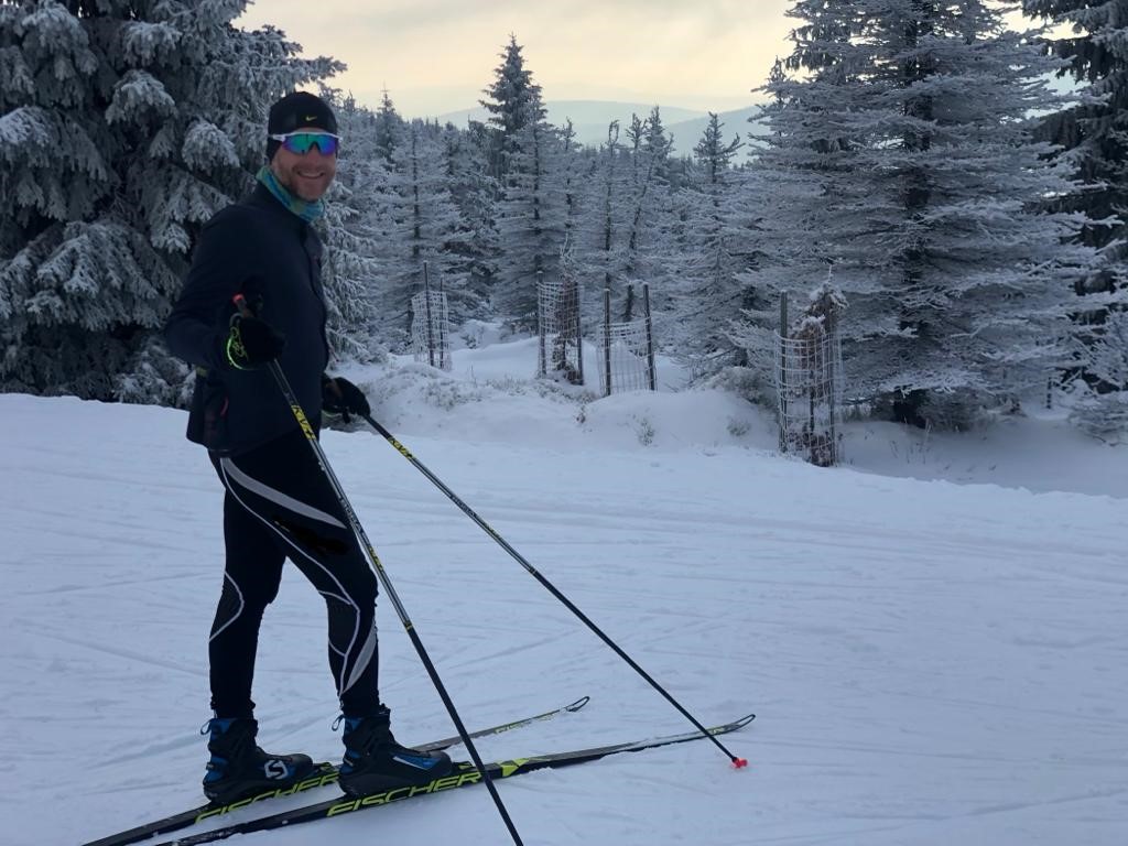 Běžky představuji pro elitního českého bikera Kristiana Hynka skvělý zimní trénink.