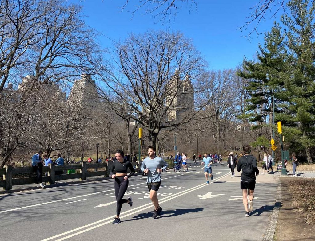 Running in a park