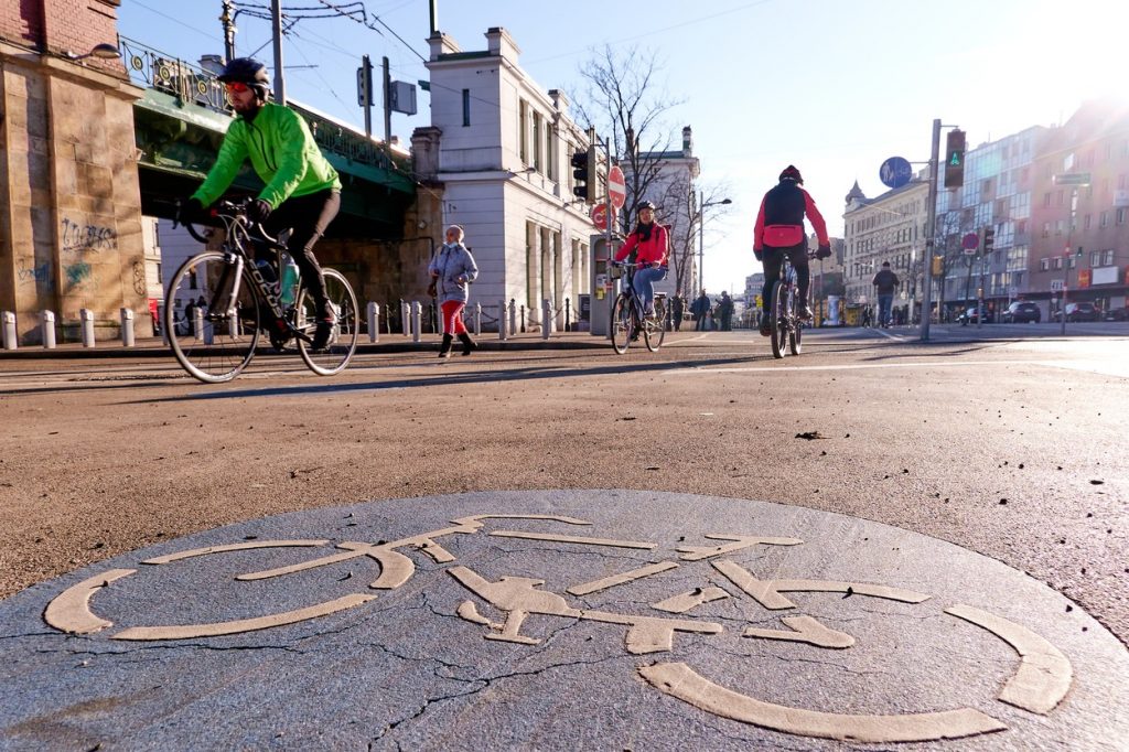 Cycling in a city