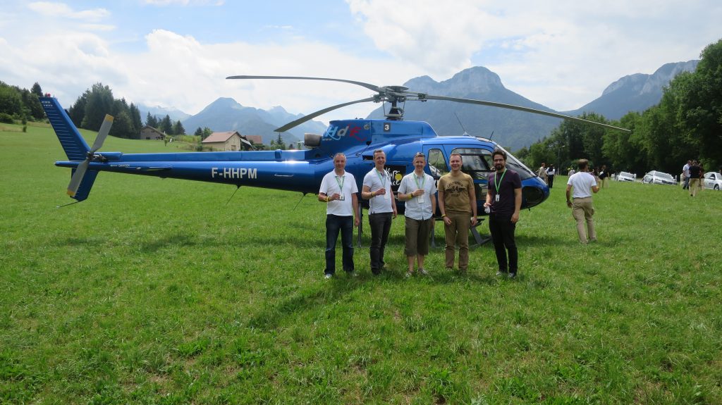 Flying in a helicopter over the peloton is something to be never forgotten.