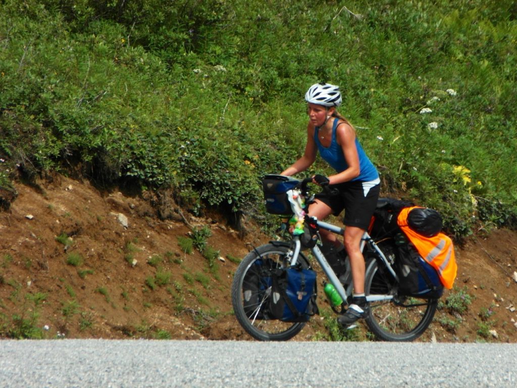 Slowly but steady climbing Hatcher pass