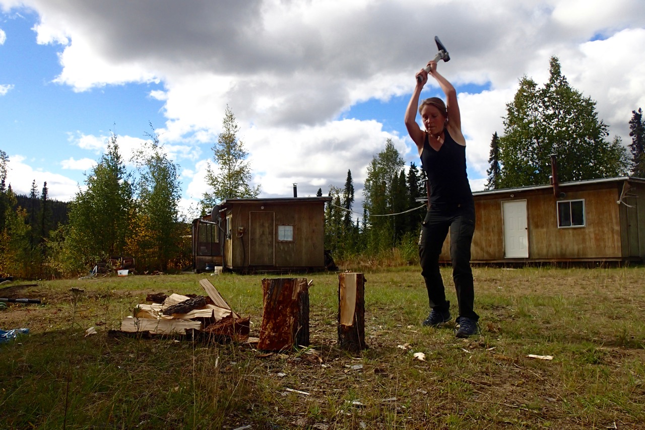 Splitting wood turned out to be quite exhausting