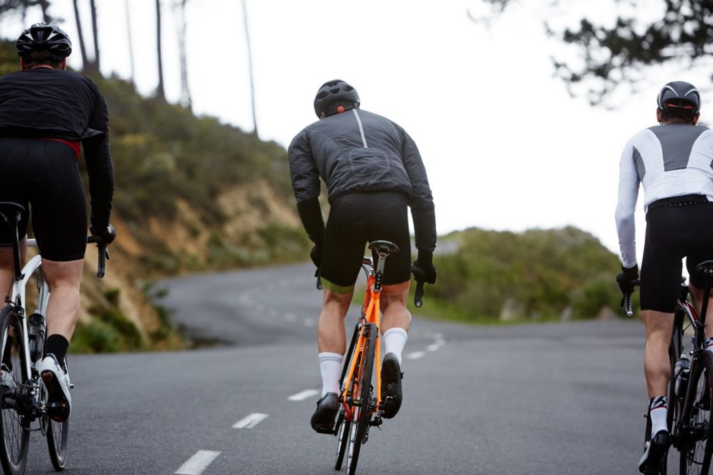 Cyclists on the road