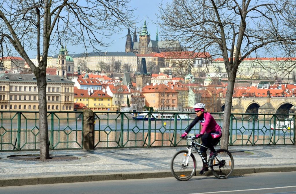 Cyclist in Prague
