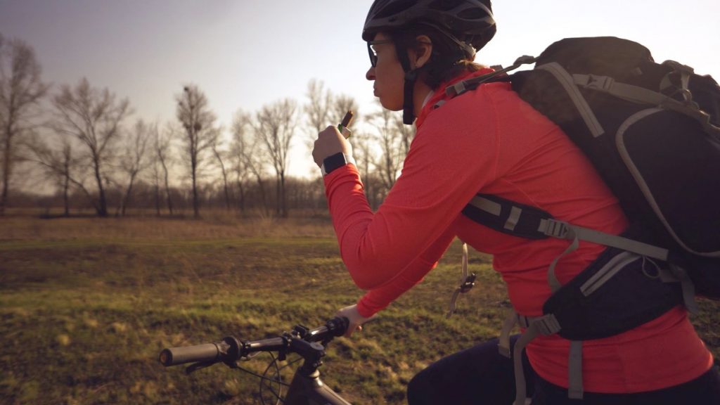 Eating on bike