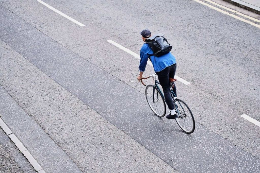 Cyclist on a road