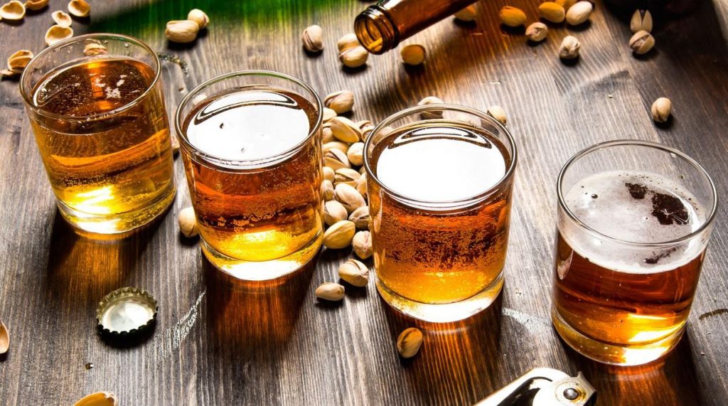Glasses of alcohol