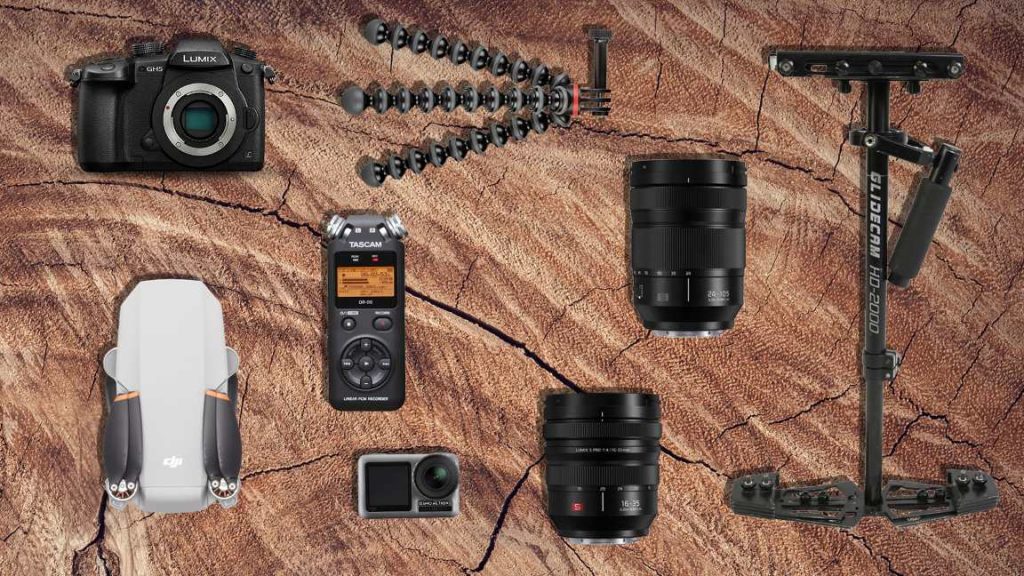 Bikepacking videomaking components