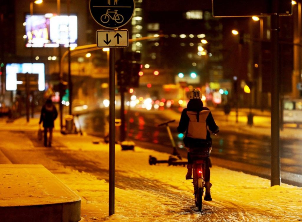Cycling with a helmet